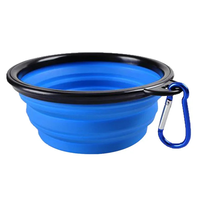 Cuenco plegable de silicona para mascotas, para comida y agua exteriores
