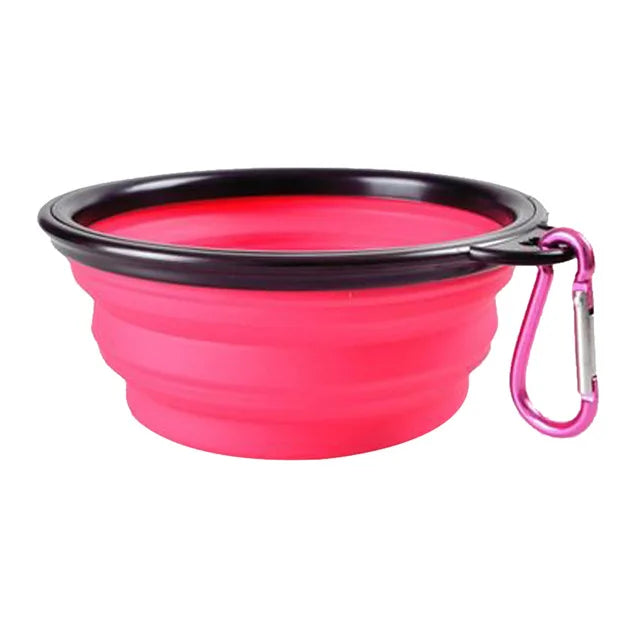 Cuenco plegable de silicona para mascotas, para comida y agua exteriores