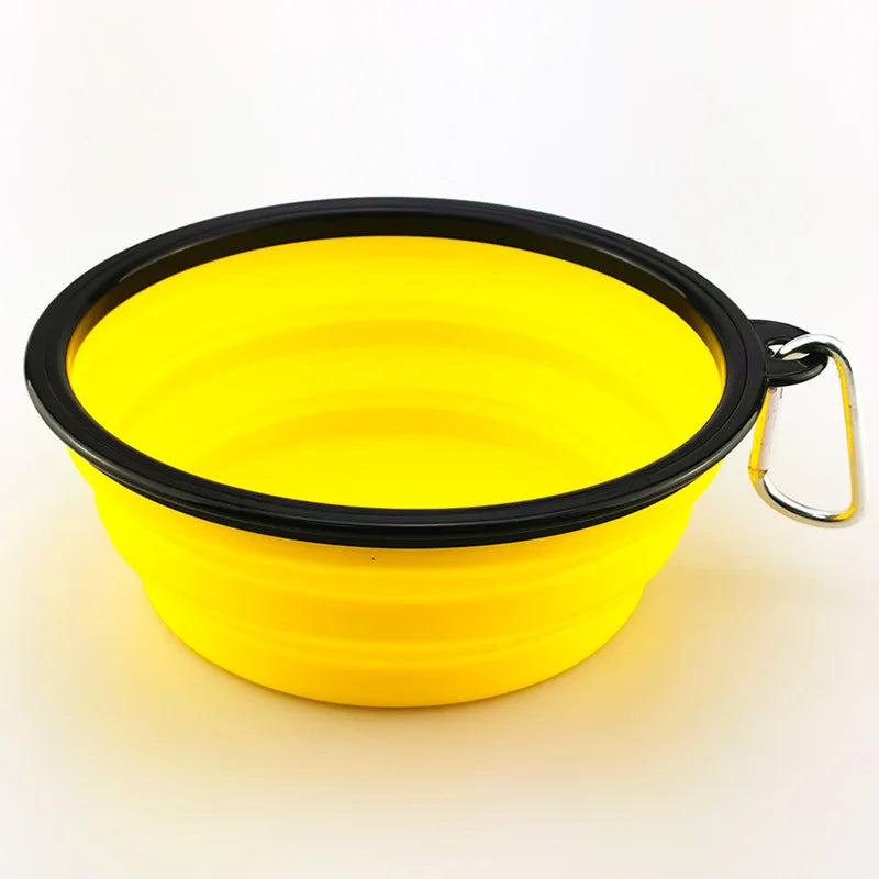 Cuenco plegable de silicona para mascotas, para comida y agua exteriores