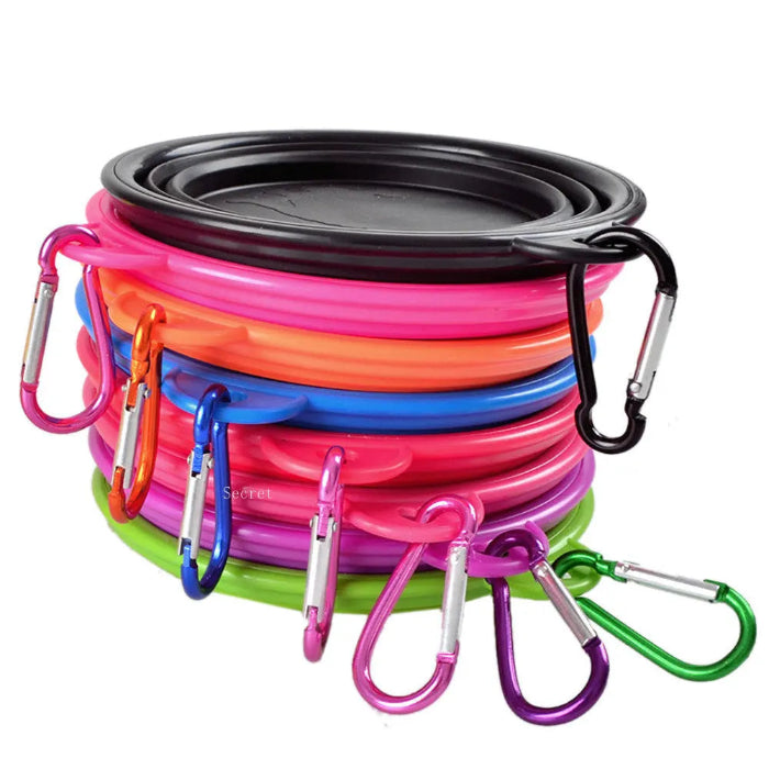 Cuenco plegable de silicona para mascotas, para comida y agua exteriores