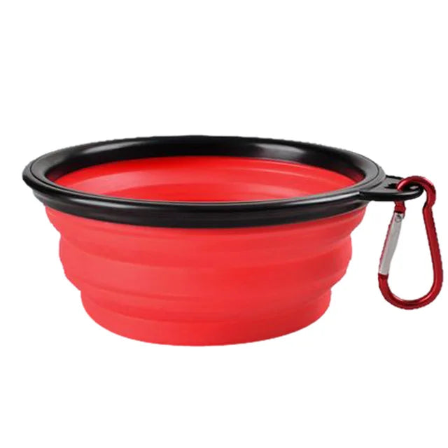 Cuenco plegable de silicona para mascotas, para comida y agua exteriores