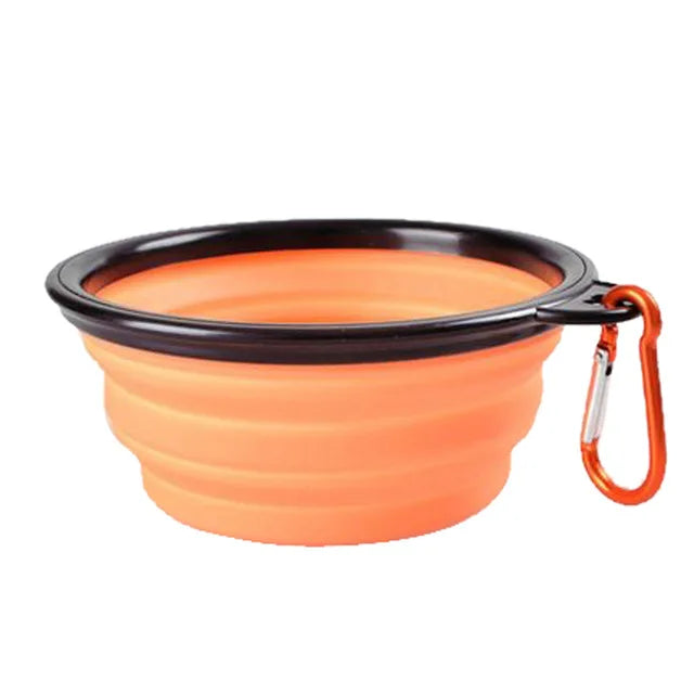 Cuenco plegable de silicona para mascotas, para comida y agua exteriores