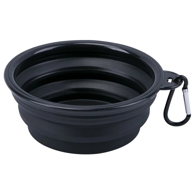 Cuenco plegable de silicona para mascotas, para comida y agua exteriores