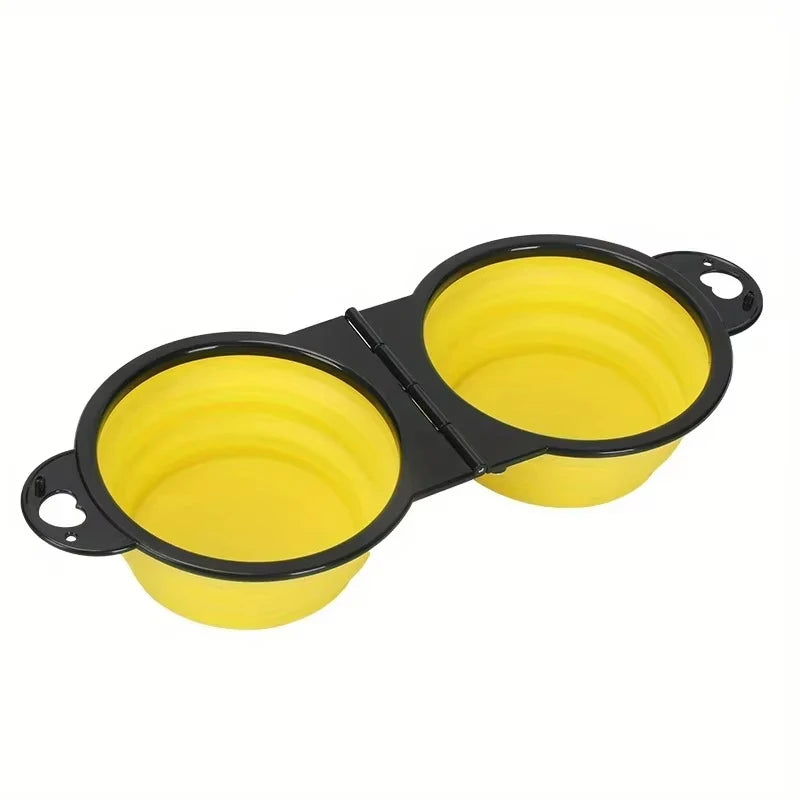 Cuenco de viaje de silicona para perros, 2 en 1, plegable, para comida y agua