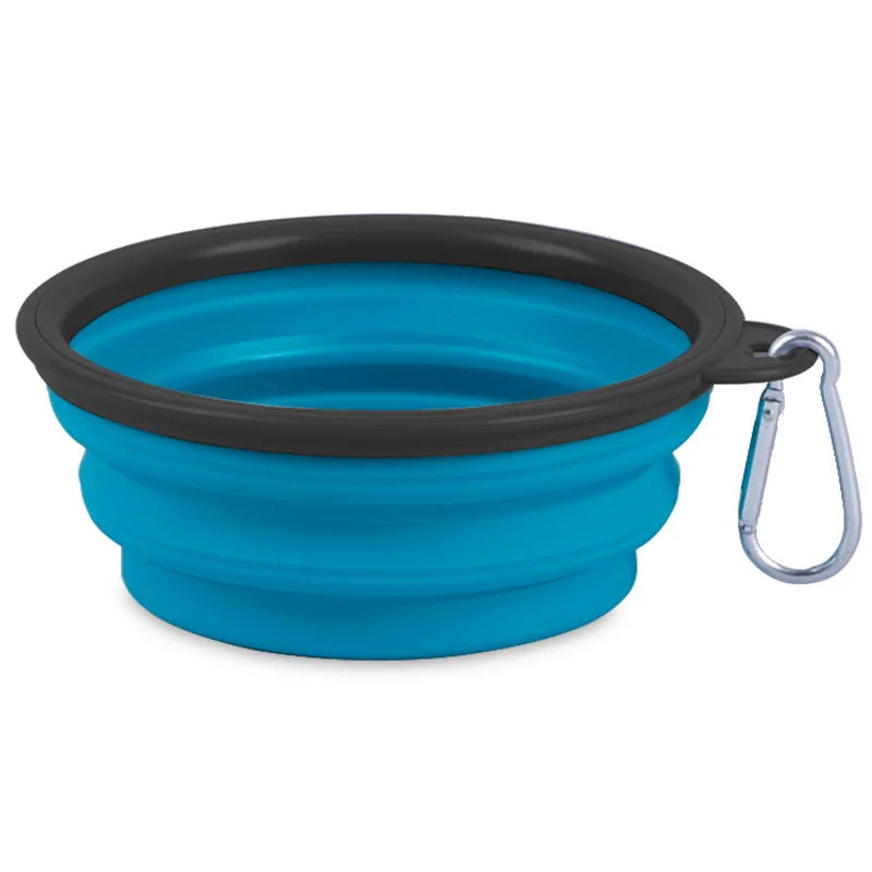 Cuenco plegable de silicona para mascotas, para comida y agua exteriores