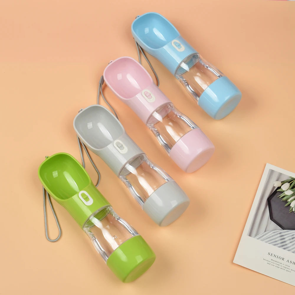 Dispensador de agua y comida portátil para perros 2 en 1