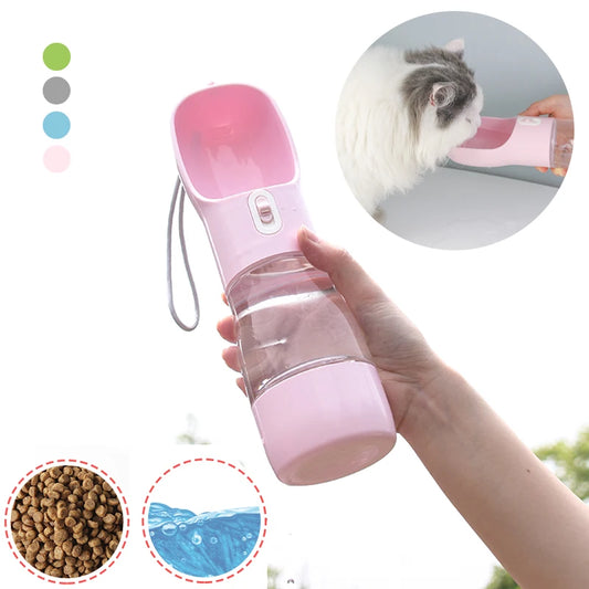 Dispensador de agua y comida portátil para perros 2 en 1