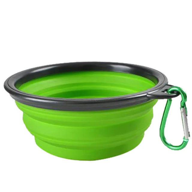 Cuenco plegable de silicona para mascotas, para comida y agua exteriores