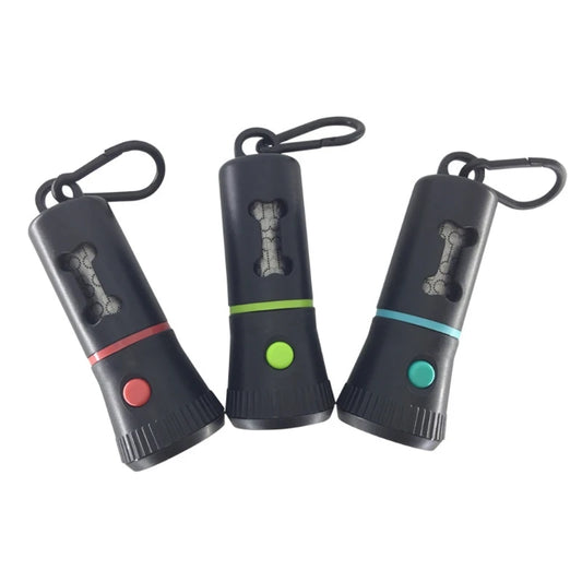 Dispensador de bolsas para excrementos de perro con luz LED
