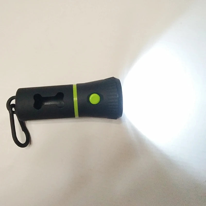 Dispensador de bolsas para excrementos de perro con luz LED